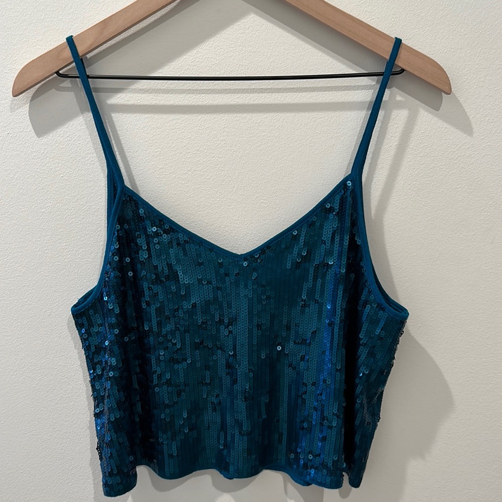 Express Sequined Crop Top size medium - Picture 2 of 7